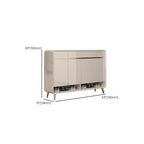 Glam Beige Solid Wood Shoe Cabinet with Display Top