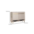 Glam Beige Solid Wood Shoe Cabinet with Display Top