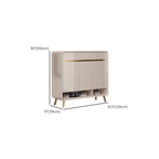 Glam Beige Solid Wood Shoe Cabinet with Display Top