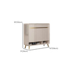 Glam Beige Solid Wood Shoe Cabinet with Display Top
