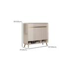 Glam Beige Solid Wood Shoe Cabinet with Display Top