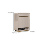 Glam Beige Solid Wood Shoe Cabinet with Display Top