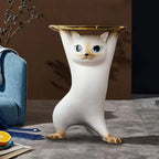 Modern Cute Cat-Shaped Golden Round Top Side Table