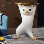 Modern Cute Cat-Shaped Golden Round Top Side Table