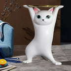 Modern Cute Cat-Shaped Golden Round Top Side Table