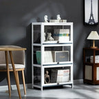 Modern White Bamboo Flip-Up Glass Display Cabinet