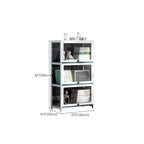 Modern White Bamboo Flip-Up Glass Display Cabinet
