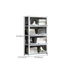 Modern White Bamboo Flip-Up Glass Display Cabinet