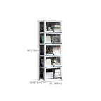 Modern White Bamboo Flip-Up Glass Display Cabinet