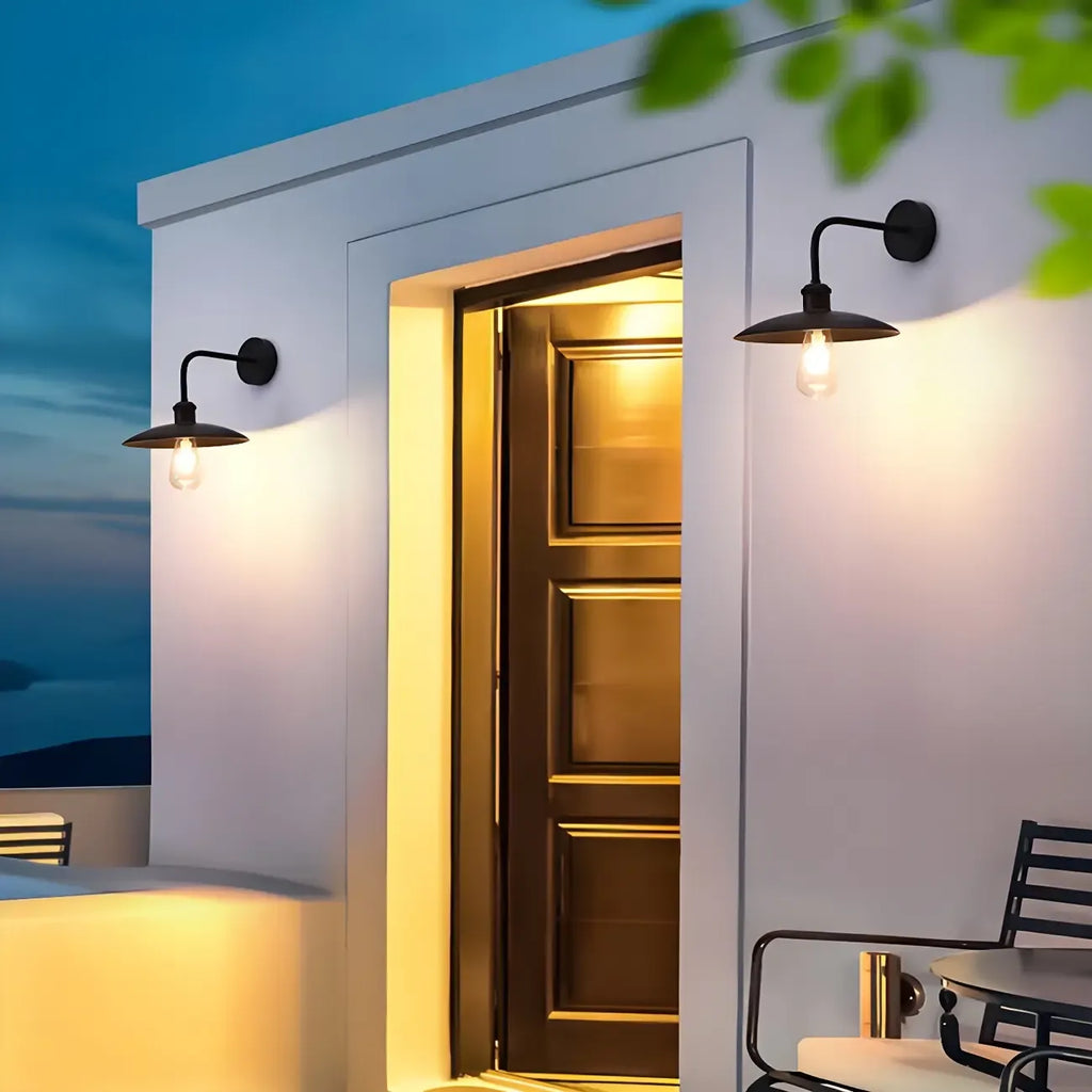 Industrial Black Metal Wall Light with LED for Outdoors
