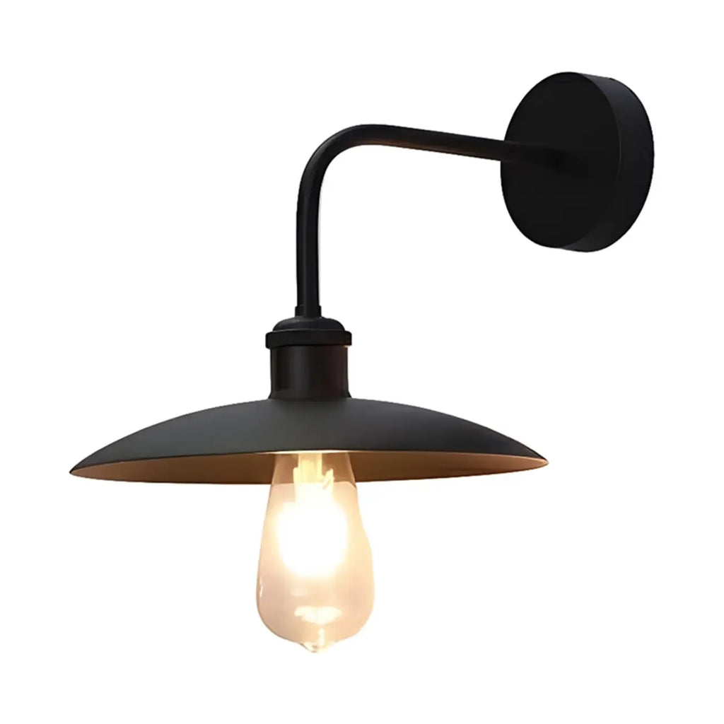 Industrial Black Metal Wall Light with LED for Outdoors