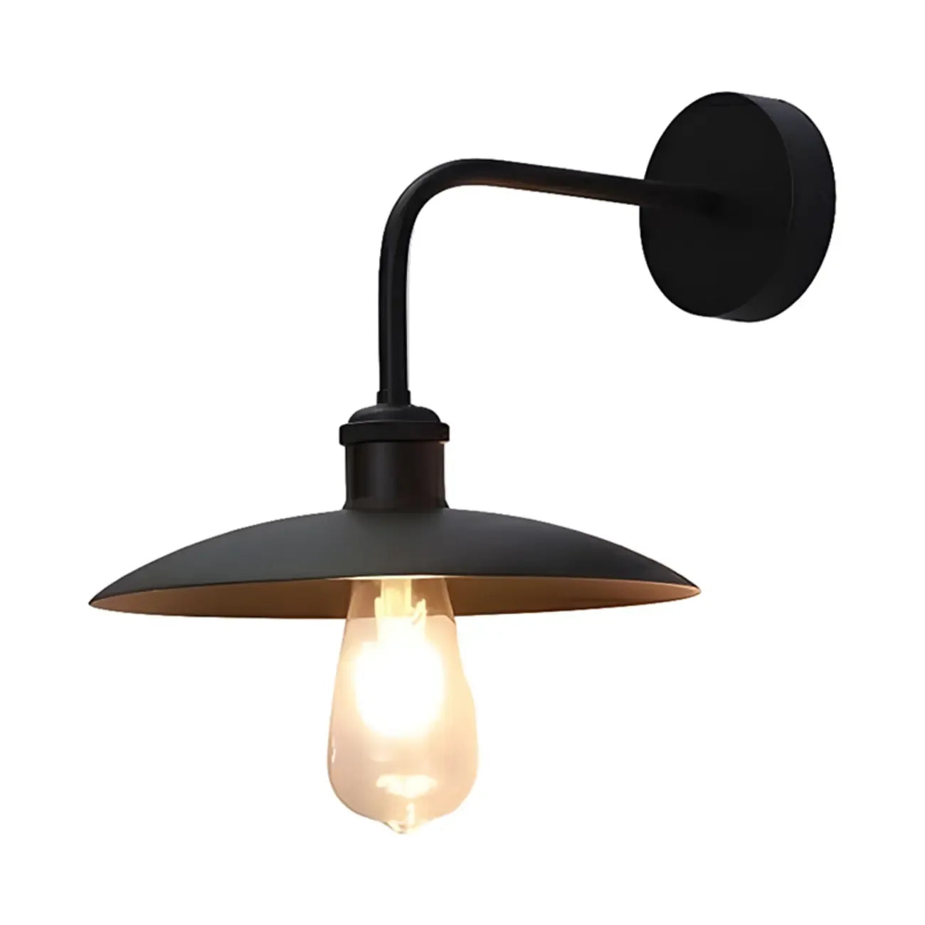 Industrial Black Metal Wall Light with LED for Outdoors