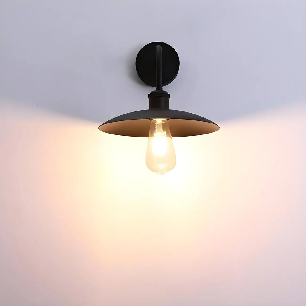 Industrial Black Metal Wall Light with LED for Outdoors