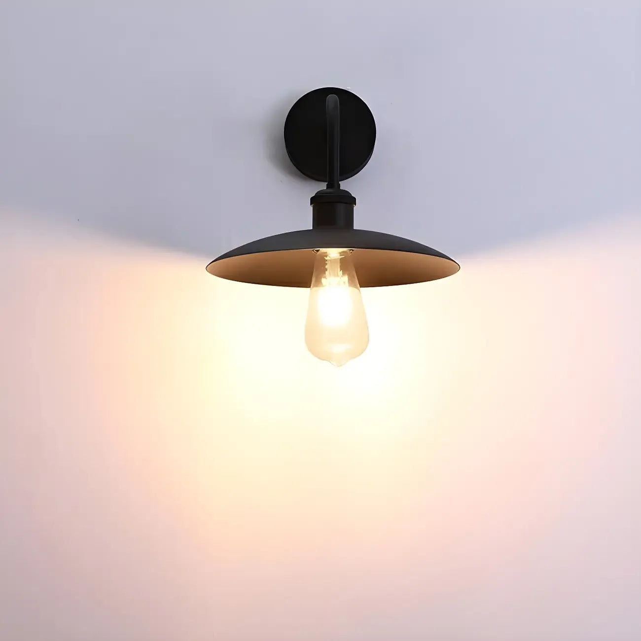Industrial Black Metal Wall Light with LED for Outdoors
