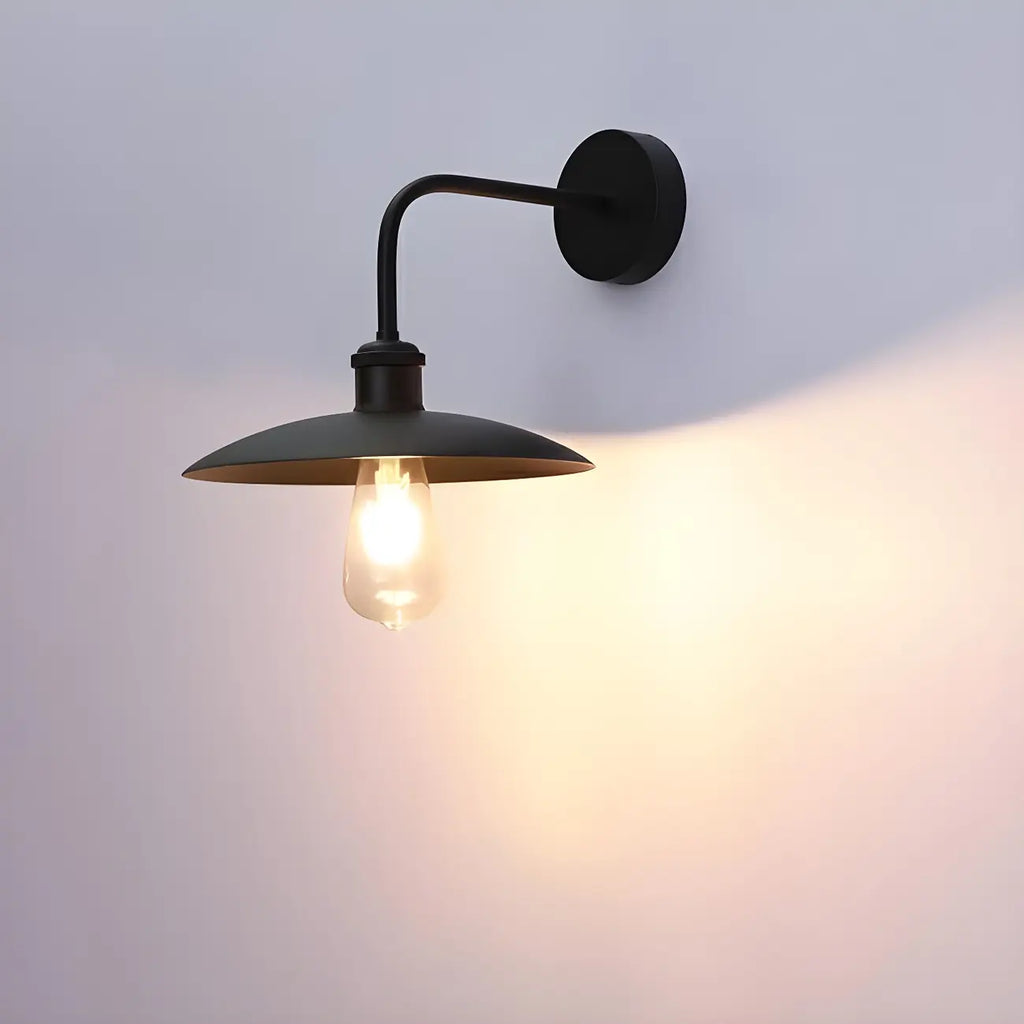 Industrial Black Metal Wall Light with LED for Outdoors
