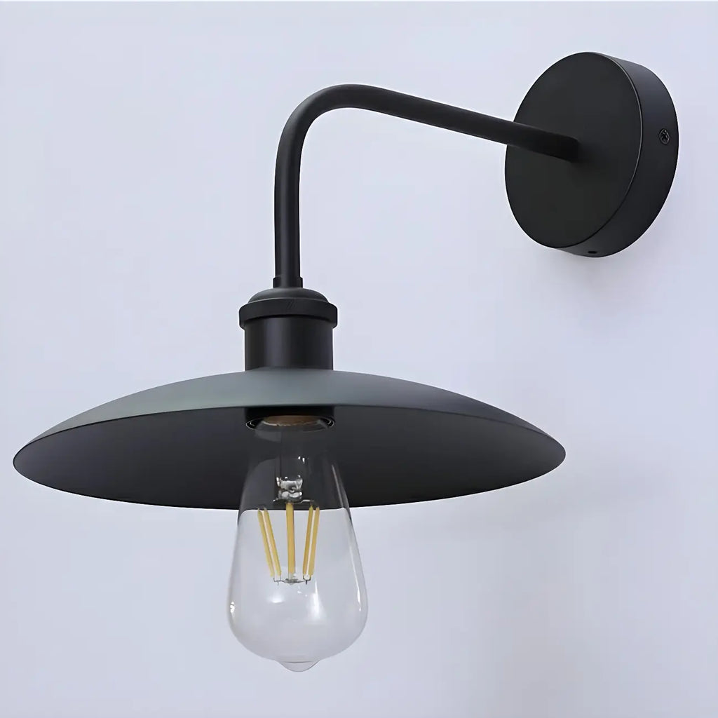Industrial Black Metal Wall Light with LED for Outdoors