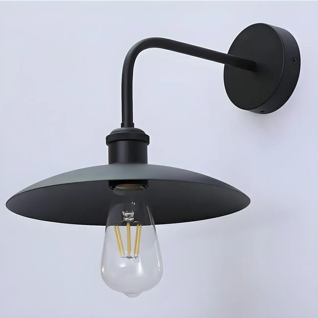 Industrial Black Metal Wall Light with LED for Outdoors