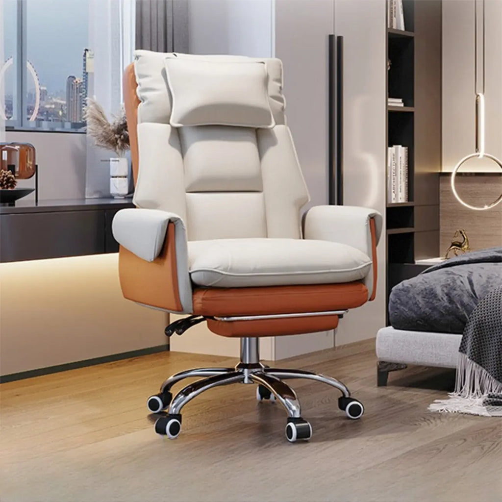 Modern High Back Ergonomic Leather Swivel Executive Office Chair
