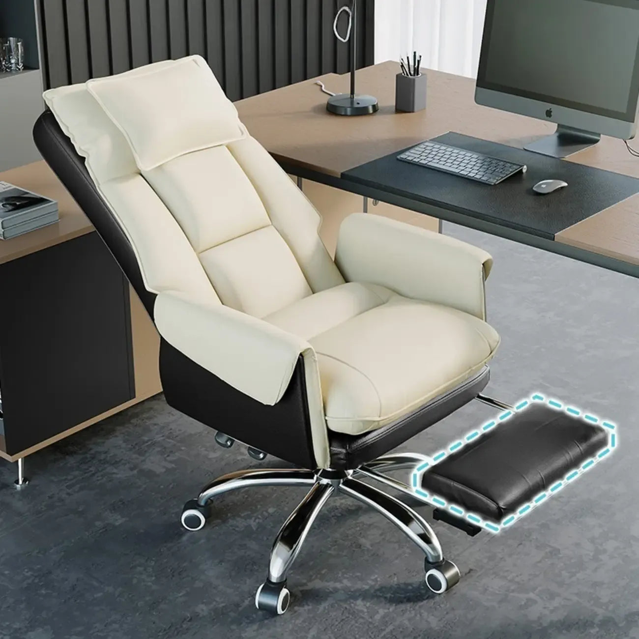 Modern High Back Ergonomic Leather Swivel Executive Office Chair