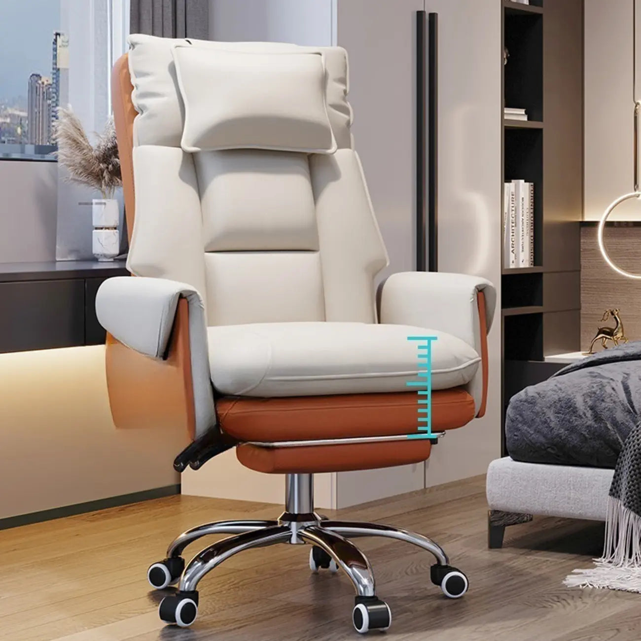 Modern High Back Ergonomic Leather Swivel Executive Office Chair