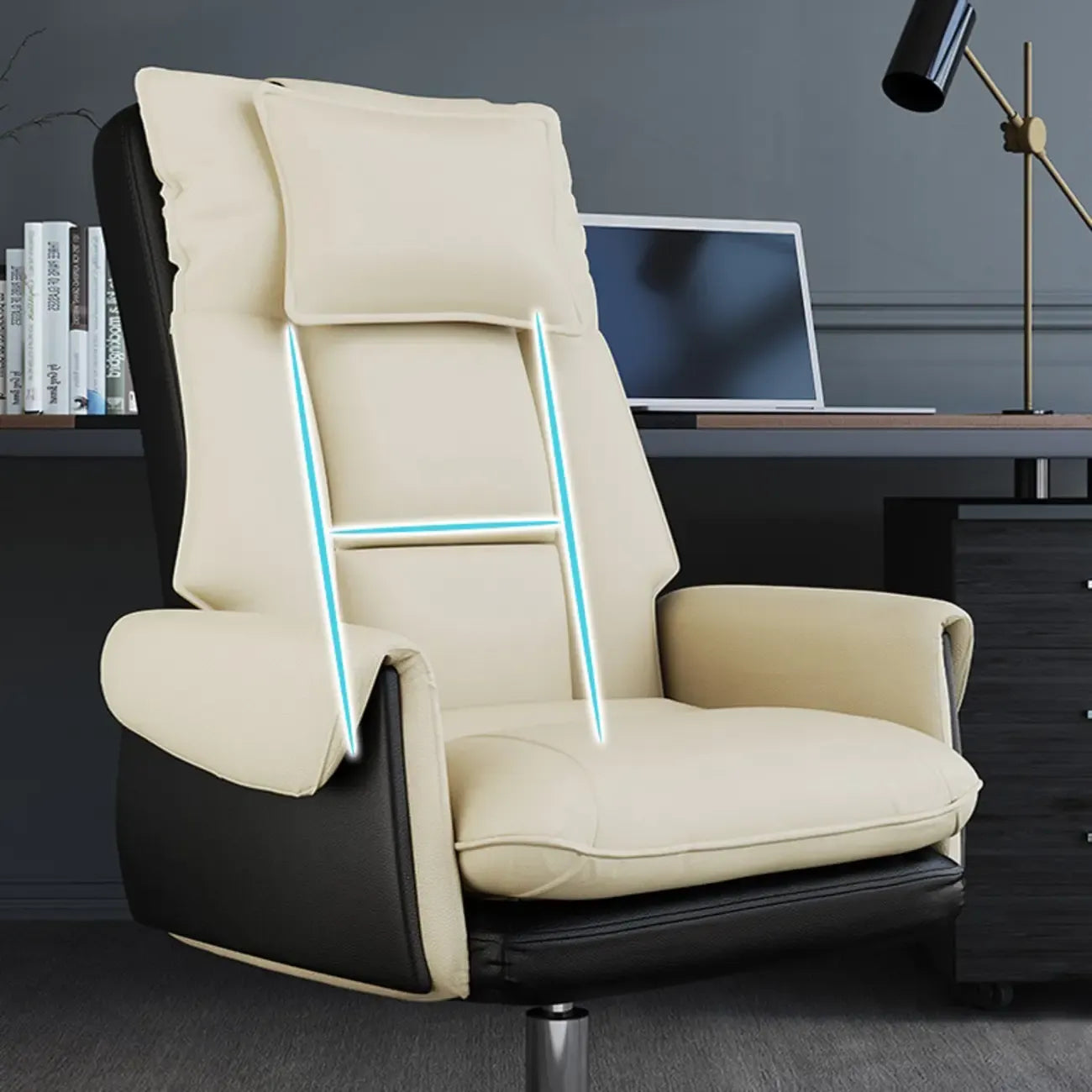 Modern High Back Ergonomic Leather Swivel Executive Office Chair