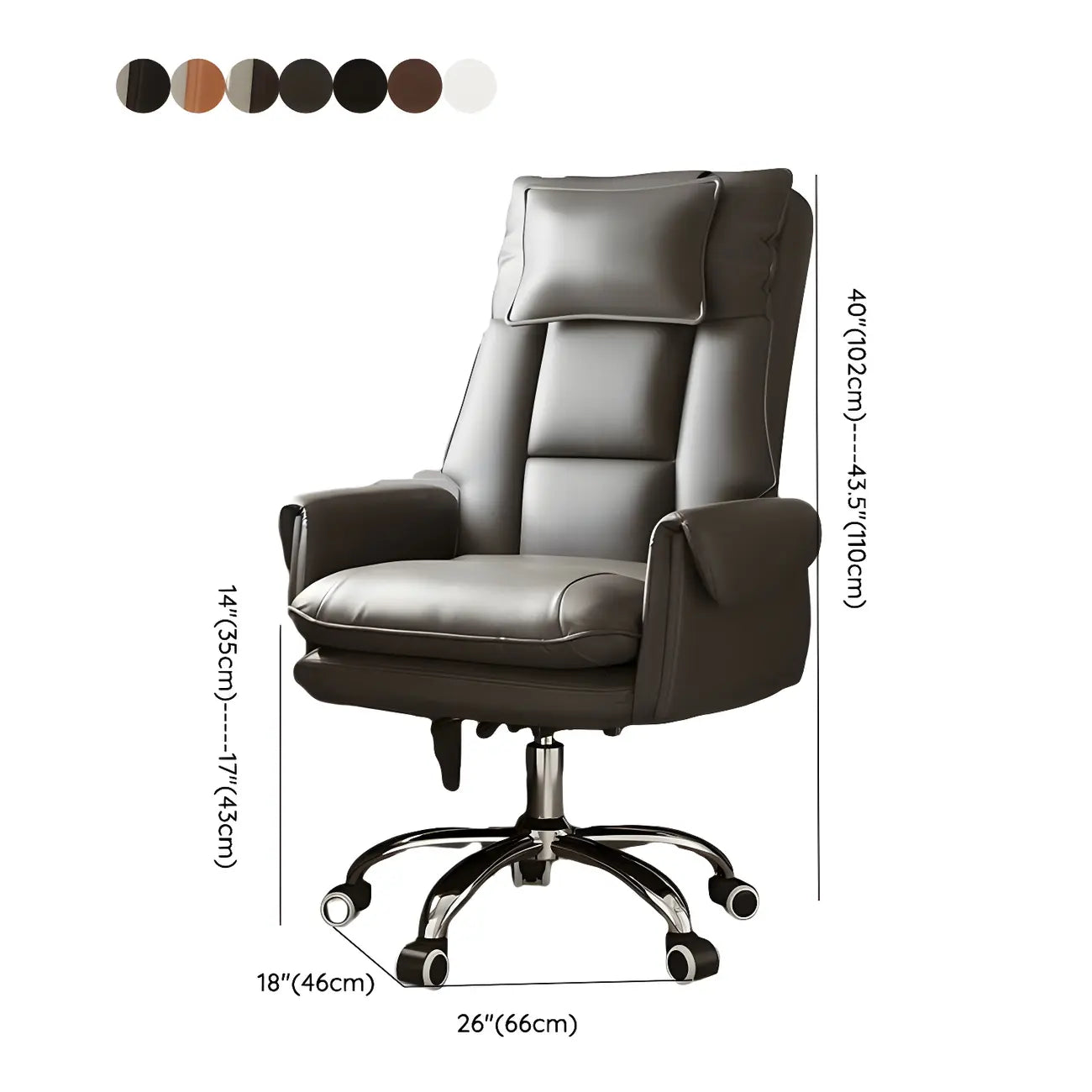 Modern High Back Ergonomic Leather Swivel Executive Office Chair