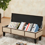 16H Faux Leather Upholstered Bedroom Bench with Storage