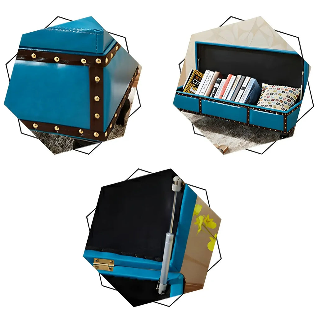 16H Faux Leather Upholstered Bedroom Bench with Storage