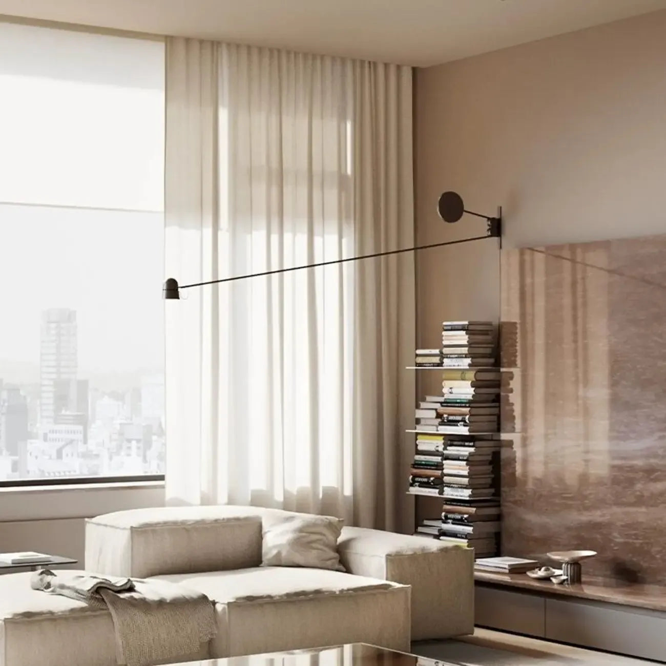 Plug-In Adjustable Swing Arm Wall Light for Modern Bedroom