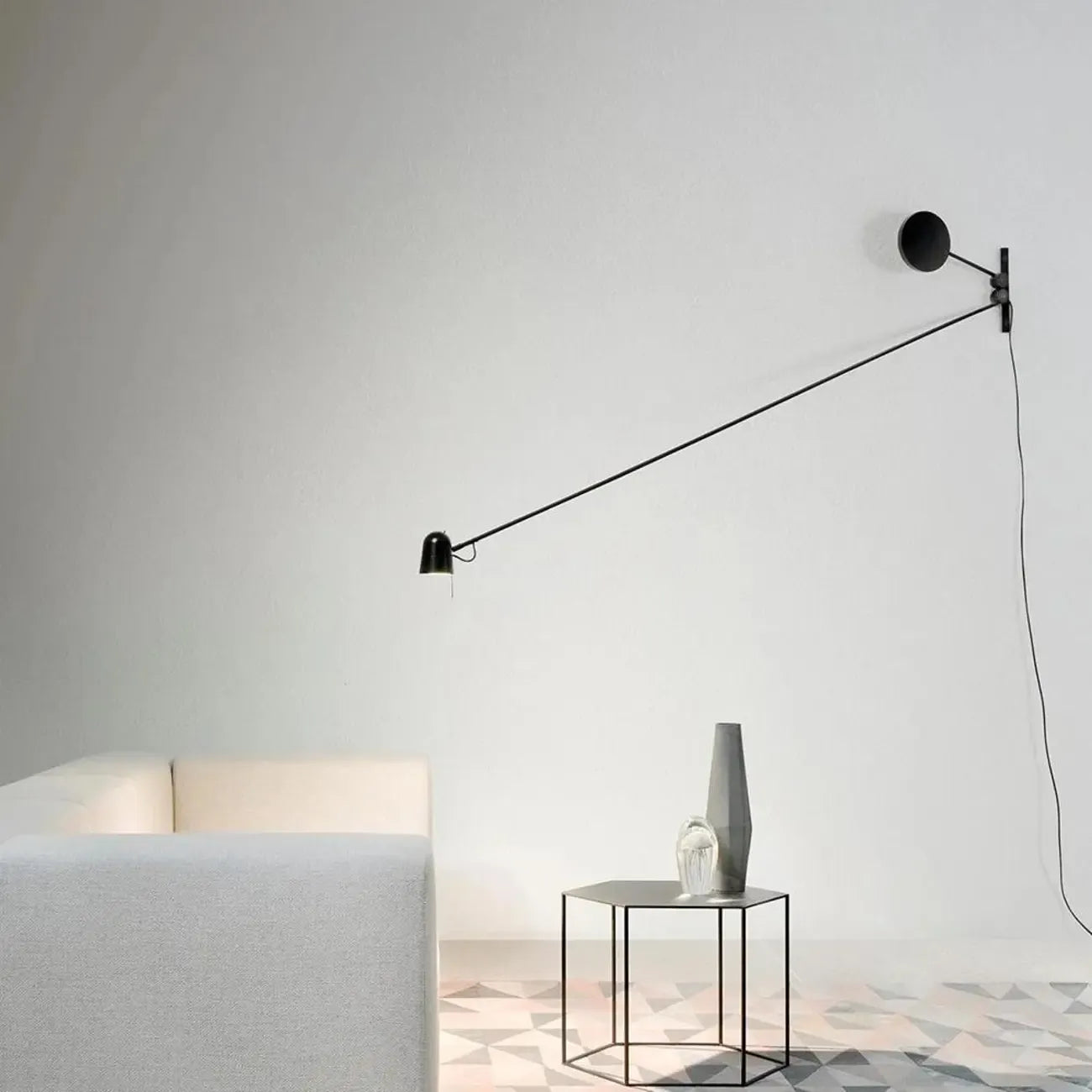Plug-In Adjustable Swing Arm Wall Light for Modern Bedroom