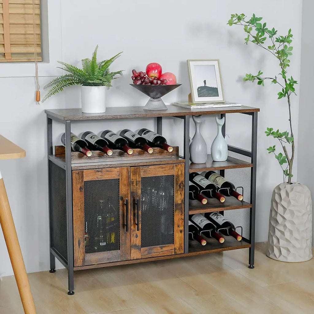 Wooden Large Capacity Removable Wine Cabinet with Double Door