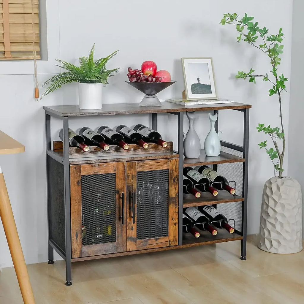 Wooden Large Capacity Removable Wine Cabinet with Double Door