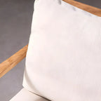 Scandinavian Faux Leather Wood Square Arm Accent Chair