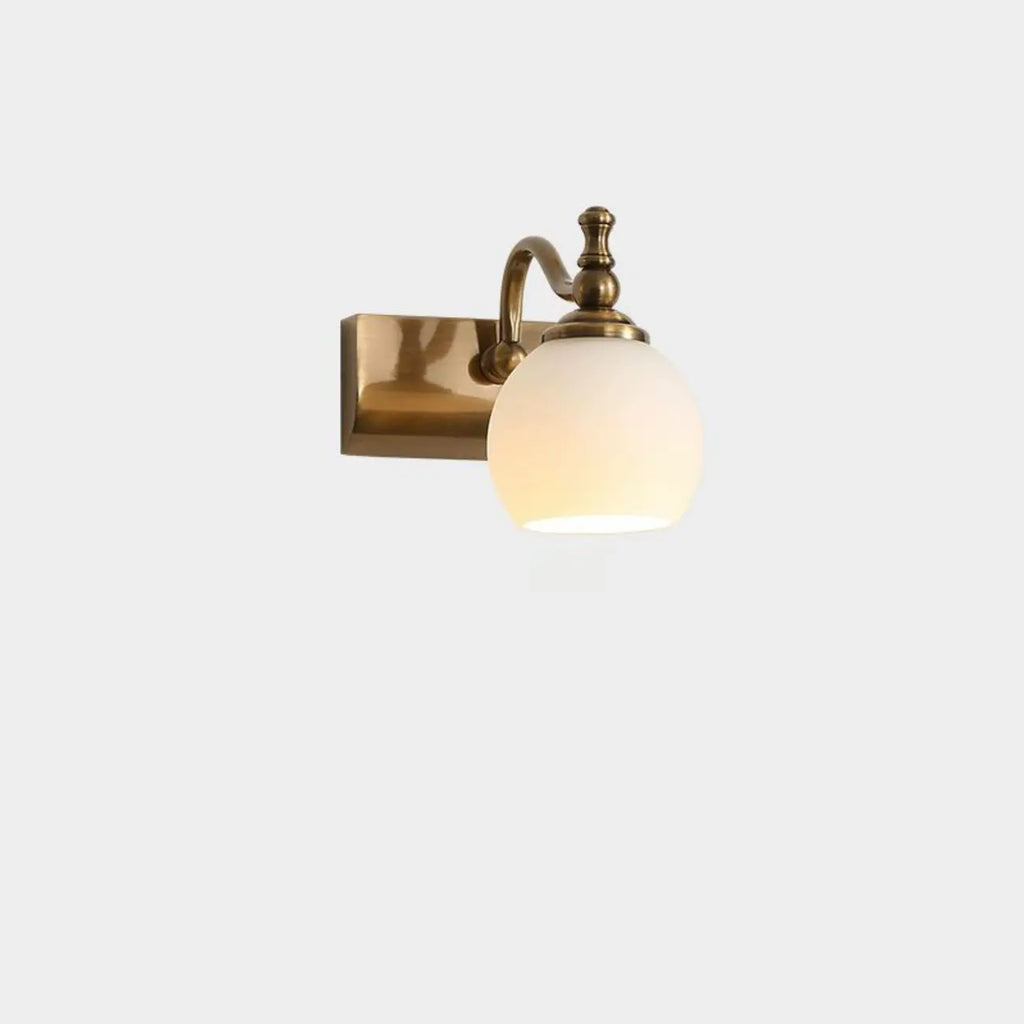 Elegant Gold Bathroom Vanity Light Frosted Floral Glass Shade