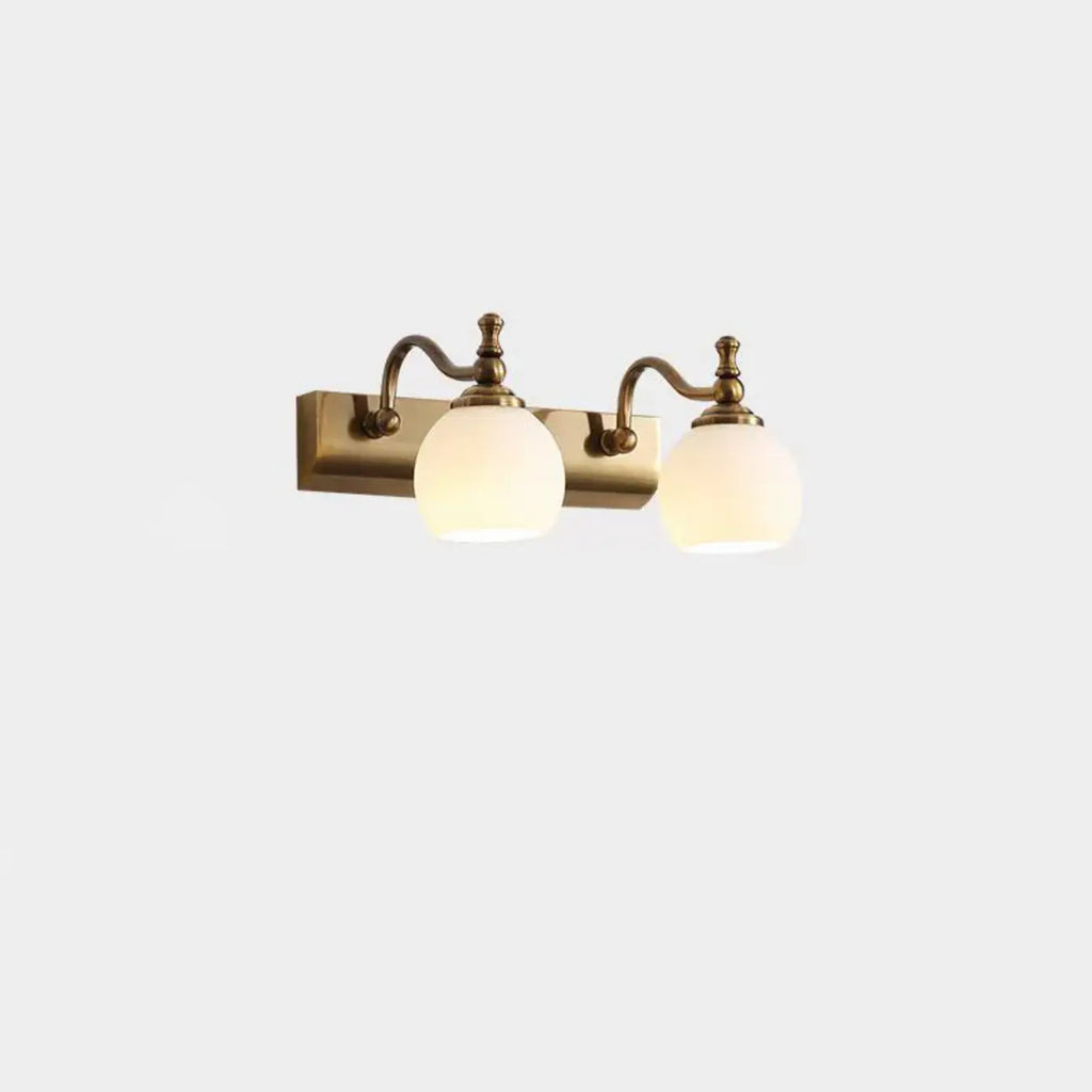 Elegant Gold Bathroom Vanity Light Frosted Floral Glass Shade
