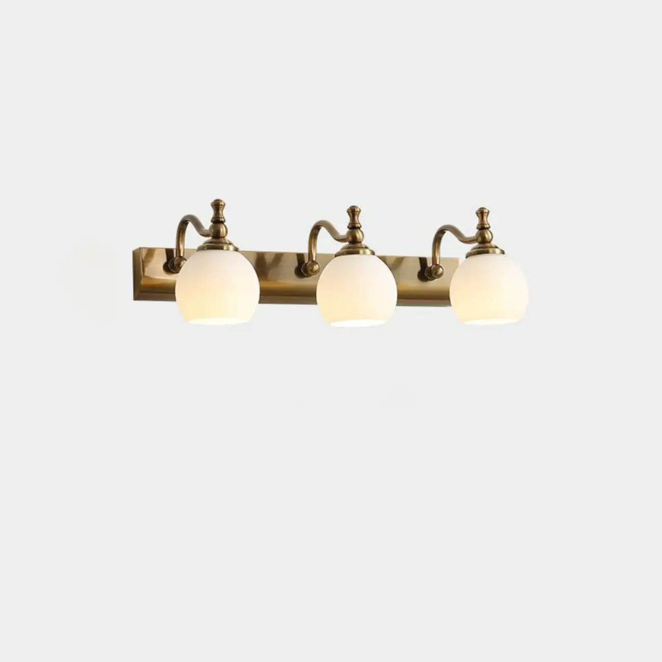 Elegant Gold Bathroom Vanity Light Frosted Floral Glass Shade