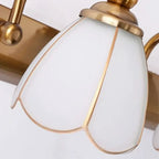 Elegant Gold Bathroom Vanity Light Frosted Floral Glass Shade