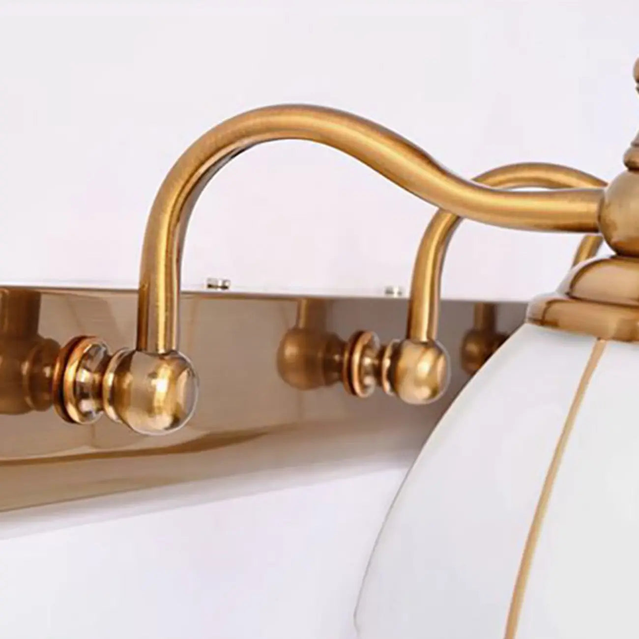 Elegant Gold Bathroom Vanity Light Frosted Floral Glass Shade