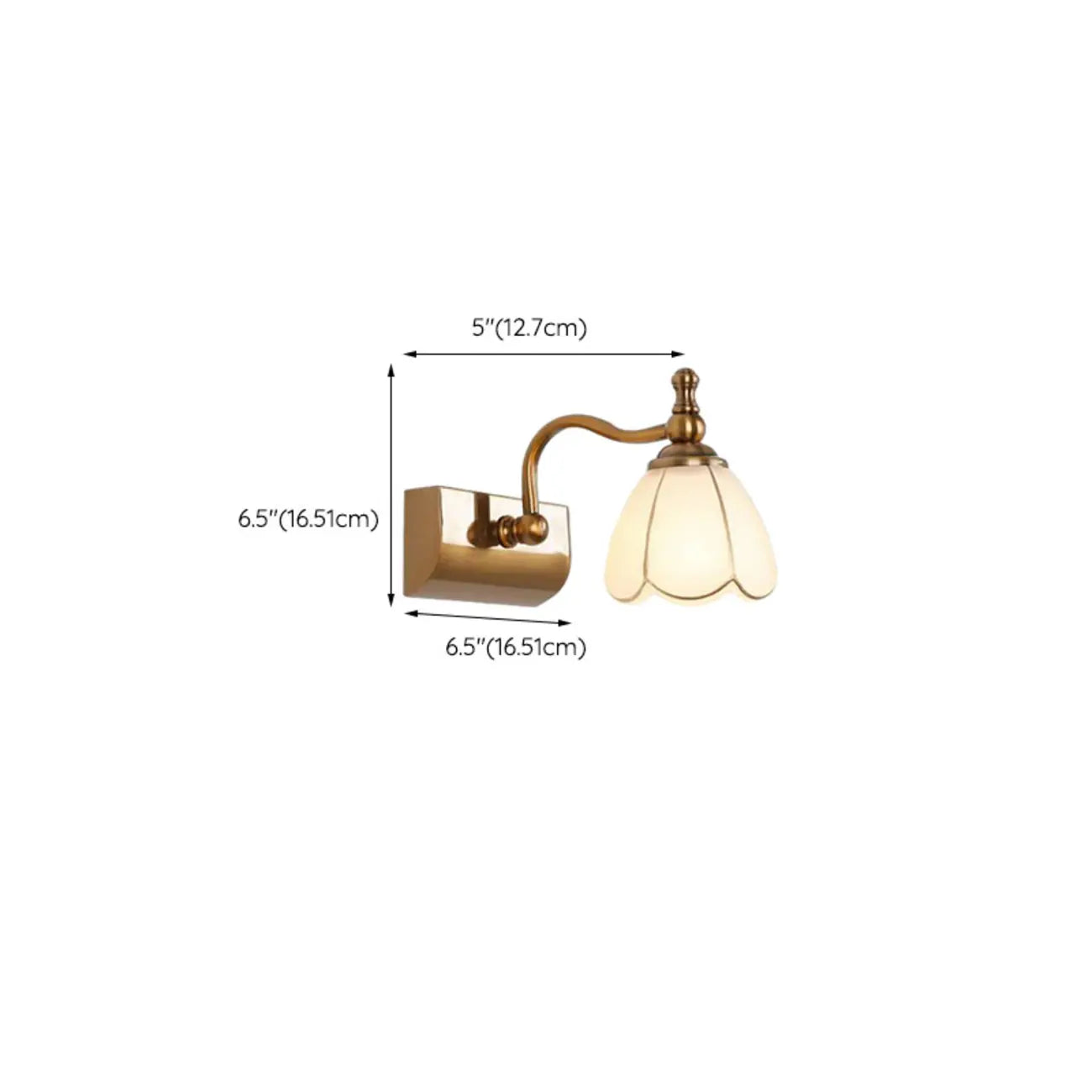 Elegant Gold Bathroom Vanity Light Frosted Floral Glass Shade