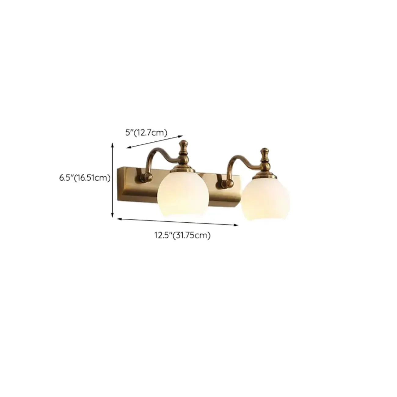 Elegant Gold Bathroom Vanity Light Frosted Floral Glass Shade
