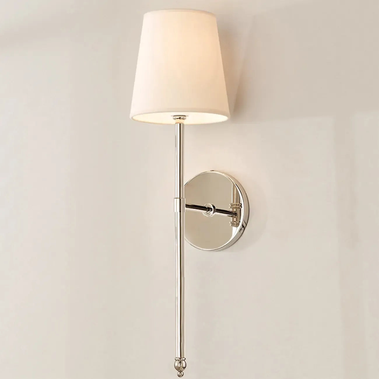 Cylinder LED Wall Sconce with Fabric Shade for Residential Use