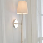 Cylinder LED Wall Sconce with Fabric Shade for Residential Use