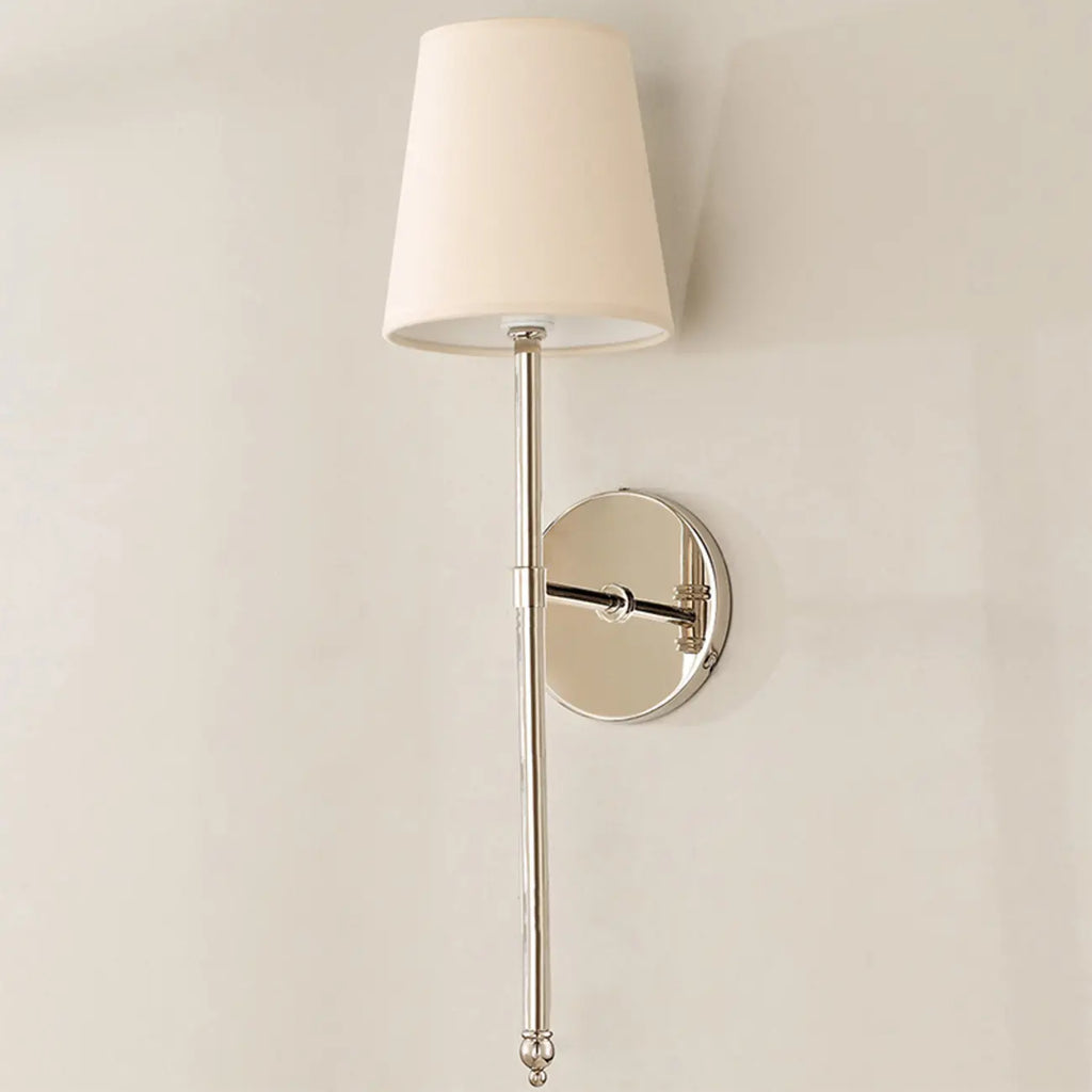 Cylinder LED Wall Sconce with Fabric Shade for Residential Use