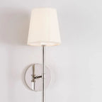 Cylinder LED Wall Sconce with Fabric Shade for Residential Use