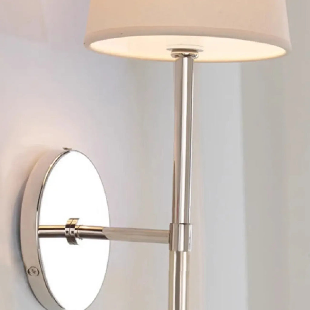 Cylinder LED Wall Sconce with Fabric Shade for Residential Use