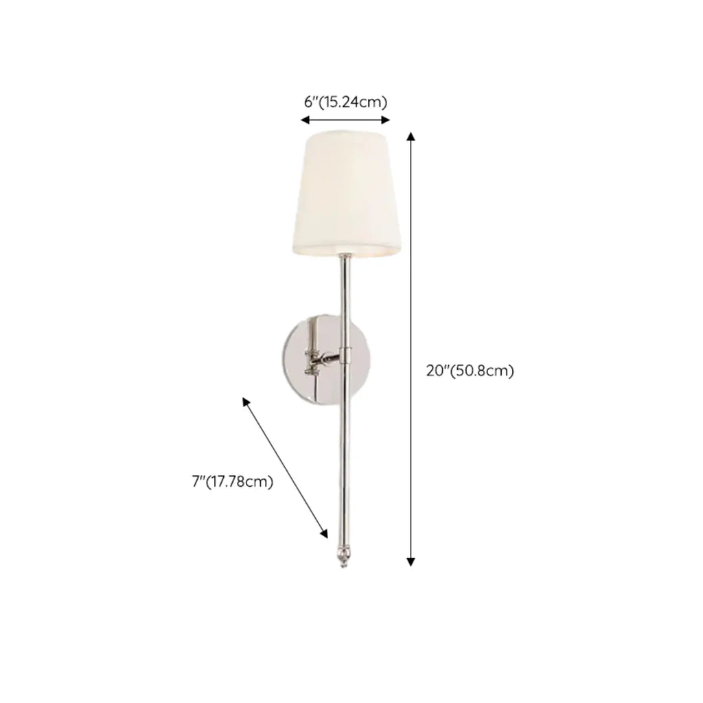 Cylinder LED Wall Sconce with Fabric Shade for Residential Use