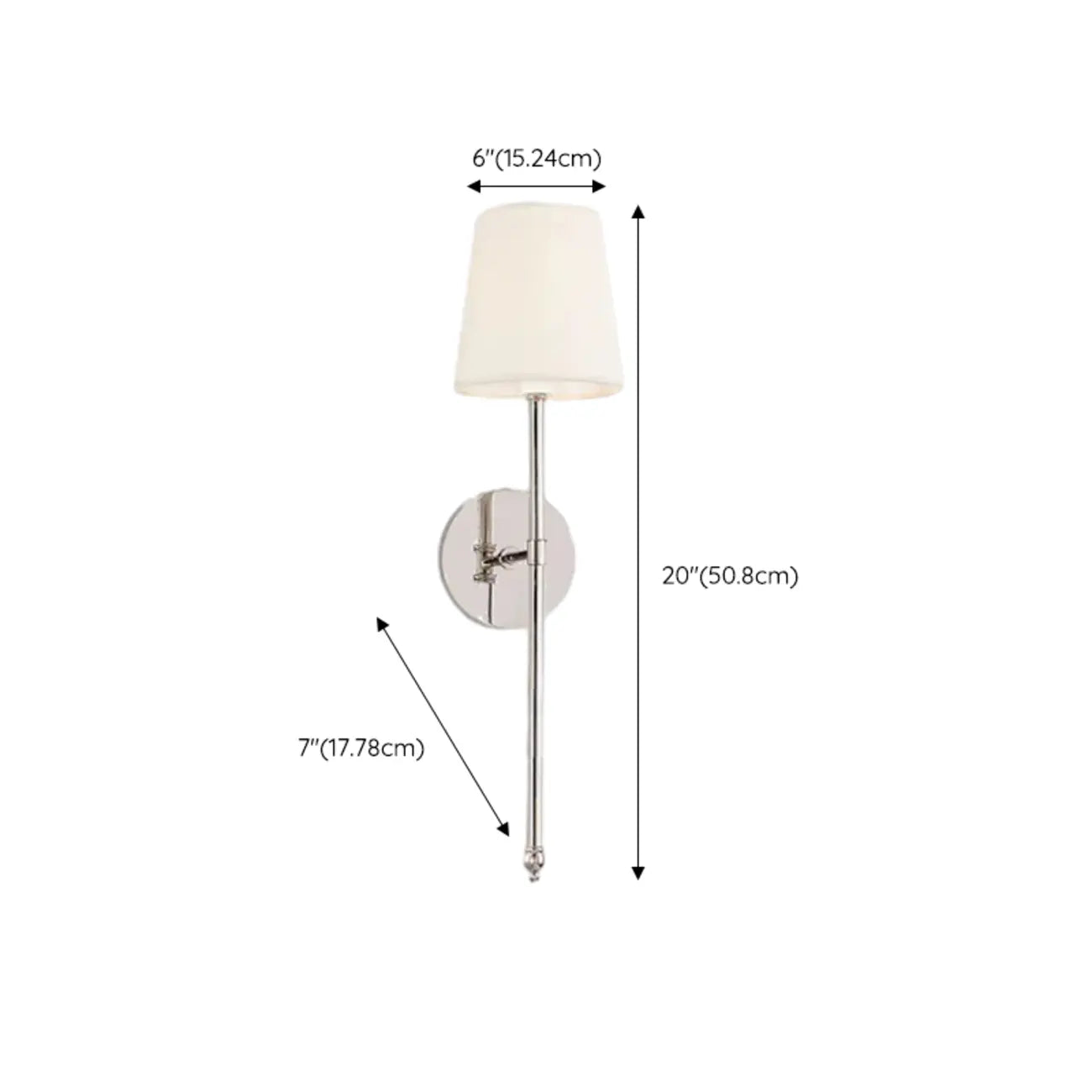 Cylinder LED Wall Sconce with Fabric Shade for Residential Use