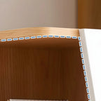 Modern White Natural Wood Geometric Square Storage Cabinet