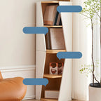 Modern White Natural Wood Geometric Square Storage Cabinet