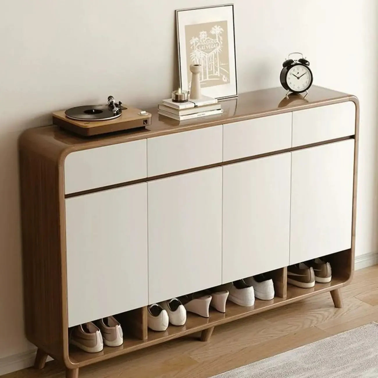 Modern Wood Hallway Medium Shoe Storage Cabinet